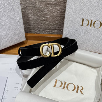 DIOR | 2cm Suede Women's Belt Black Color