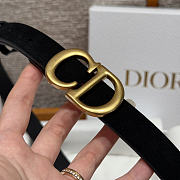 DIOR | 2cm Suede Women's Belt Black Color - 5