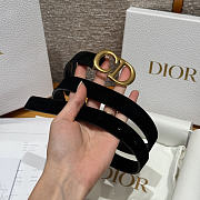DIOR | 2cm Suede Women's Belt Black Color - 2