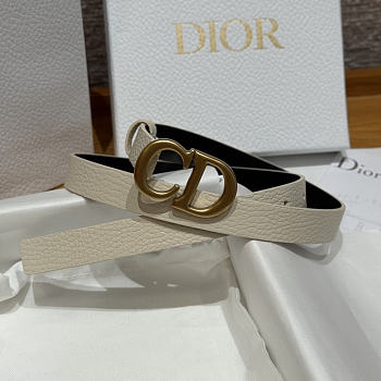 DIOR | 2cm Saddle Women's Belt Gold/White