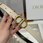 DIOR | 2cm Saddle Women's Belt Gold/White - 4