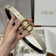 DIOR | 2cm Saddle Women's Belt Gold/White - 2