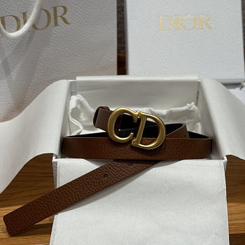 DIOR | 2cm Saddle Women's Belt Gold/Brown
