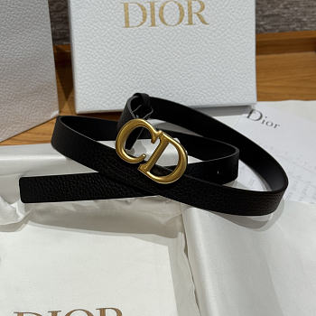 DIOR | 2cm Saddle Women's Belt Gold/Black