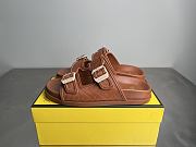 FENDI | FF Double Strap Monogram Sandals In Brown - 1