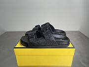 FENDI | FF Double Strap Monogram Sandals In Black - 1