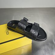FENDI | FF Double Strap Monogram Sandals In Black - 3