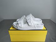 FENDI | FF Double Strap Monogram Sandals In White - 1