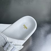 FENDI | FF Double Strap Monogram Sandals In White - 4