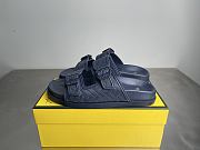 FENDI | FF Double Strap Monogram Sandals In Dark Blue - 1