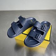FENDI | FF Double Strap Monogram Sandals In Dark Blue - 3