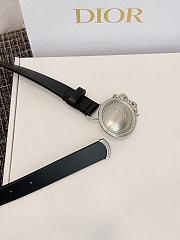 DIOR | Médaillon Belt 25mm Silver Buckle Black Smooth Calfskin - 2