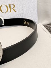 DIOR | Médaillon Belt 25mm Silver Buckle Black Smooth Calfskin - 3