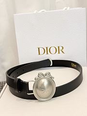 DIOR | Médaillon Belt 25mm Silver Buckle Black Smooth Calfskin - 5