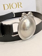 DIOR | Médaillon Belt 25mm Silver Buckle Black Smooth Calfskin - 6