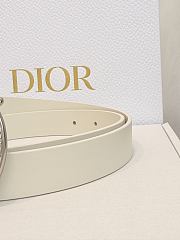 DIOR | Médaillon Belt 25mm Silver Buckle White Smooth Calfskin - 2