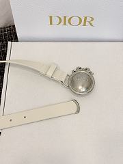 DIOR | Médaillon Belt 25mm Silver Buckle White Smooth Calfskin - 5