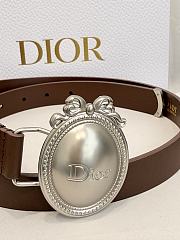DIOR | Médaillon Belt 25mm Silver Buckle Chocolate Brown Smooth Calfskin - 3