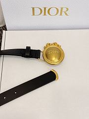DIOR | Médaillon Belt 25mm Gold Buckle Black Smooth Calfskin - 5