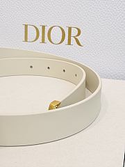 DIOR | Médaillon Belt 25mm Gold Buckle White Smooth Calfskin - 6
