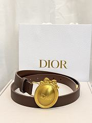 DIOR | Médaillon Belt 25mm Gold Buckle Chocolate Brown Smooth Calfskin - 1