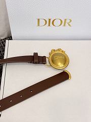 DIOR | Médaillon Belt 25mm Gold Buckle Chocolate Brown Smooth Calfskin - 4