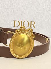 DIOR | Médaillon Belt 25mm Gold Buckle Chocolate Brown Smooth Calfskin - 5