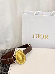 DIOR | Médaillon Belt 25mm Gold Buckle Chocolate Brown Smooth Calfskin - 2