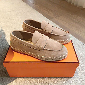 HERMES | Trip espadrille Natural leather sole beige sable