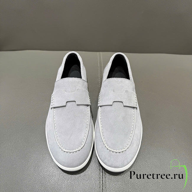 HERMES | Job loafer light grey suede - 1