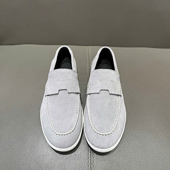 HERMES | Job loafer light grey suede