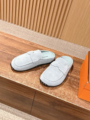 HERMES | Mix mule Alabaster light gray calfskin insole - 3