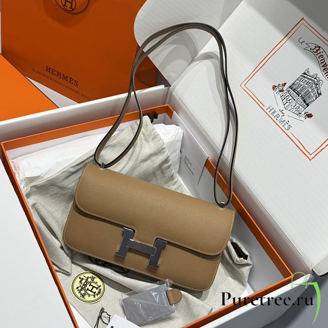 Hermès Constance  Silver Hardware Shoulder Bag Camel - 1