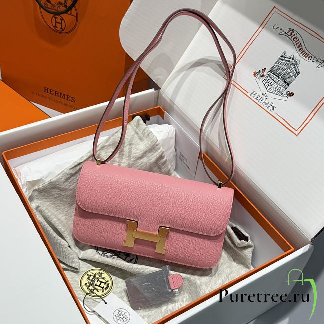 Hermès Constance Gold hardware Shoulder Bag Pastel pink - 1
