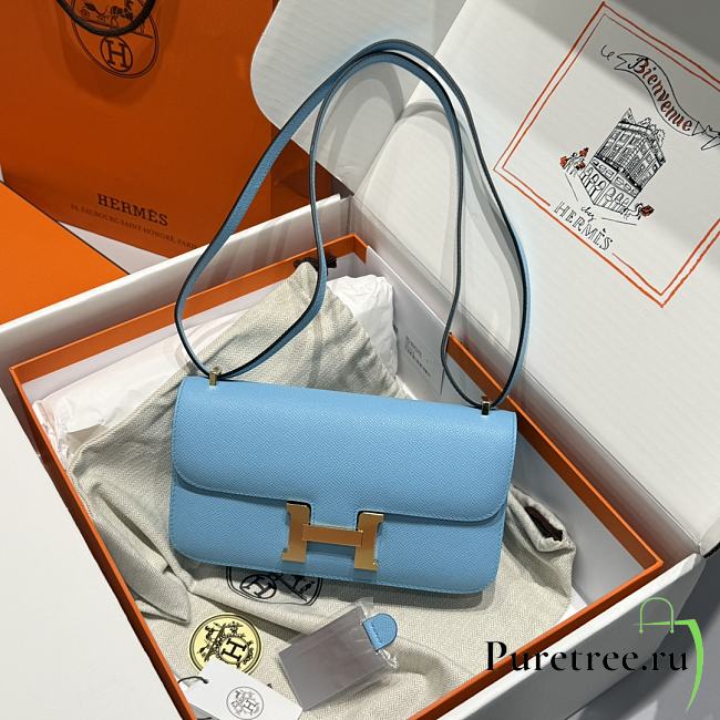 Hermès Constance Gold hardware Shoulder Bag Sky Blue - 1