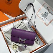 Hermès Constance Silver hardware Shoulder Bag Orchid purple - 1