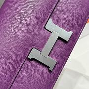 Hermès Constance Silver hardware Shoulder Bag Orchid purple - 2
