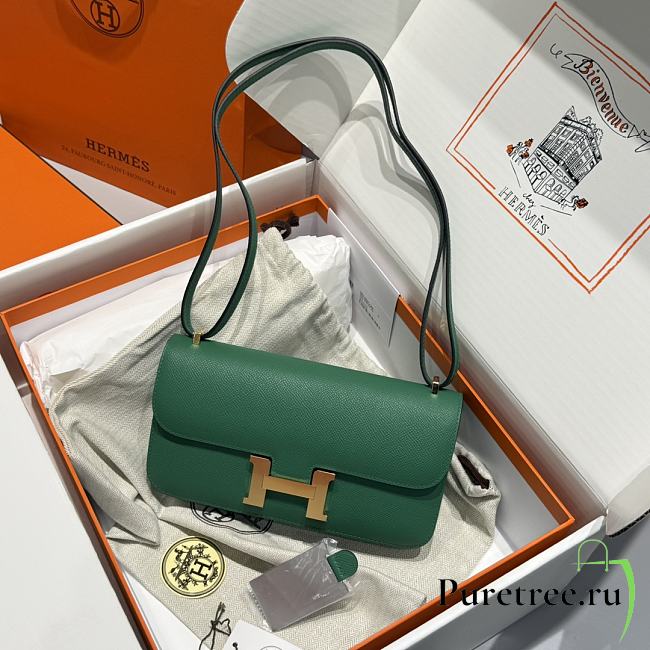 Hermès Constance Gold hardware Shoulder Bag Emerald green - 1