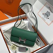 Hermès Constance Silver hardware Shoulder Bag Emerald green - 3
