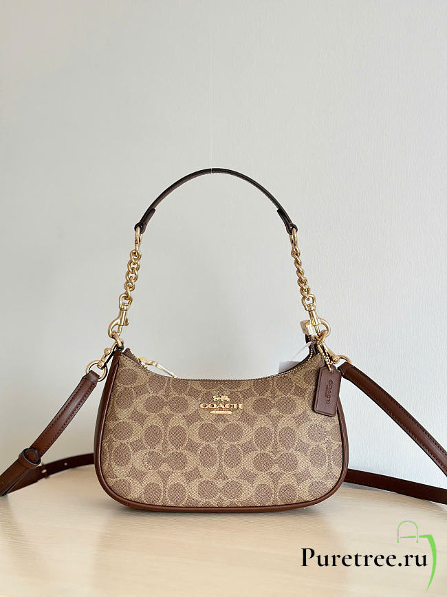 Coach Teri Shoulder Bag In Signature Brown - 1