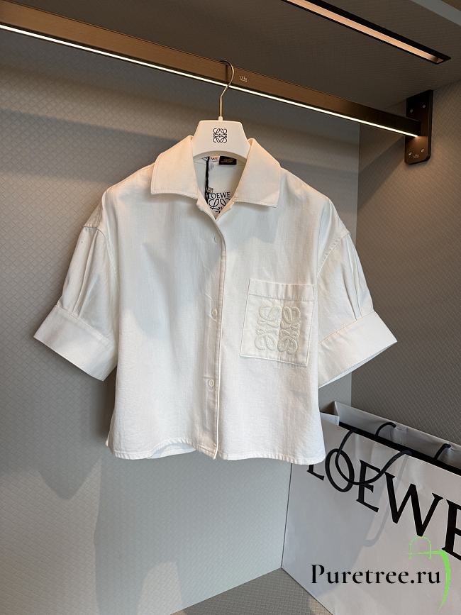 LOEWE | Paula's Ibiza Anagram denim shirt white - 1