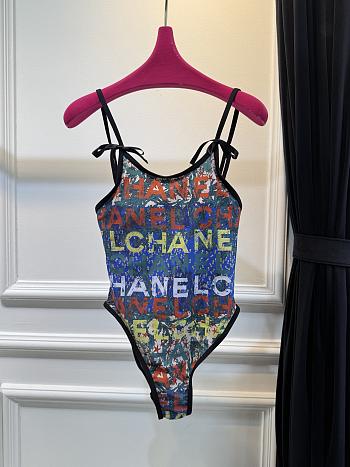 CHANEL | graffiti print one-piece swimsuit 