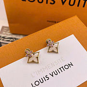 LOUIS VUITTON | Flowergram Strass earrings in gold-toned metal with pink rhinestones - 1