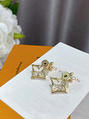 LOUIS VUITTON | Flowergram Strass earrings in gold-toned metal with pink rhinestones - 4