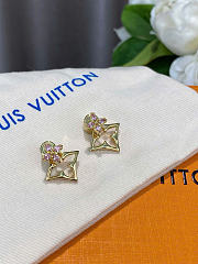 LOUIS VUITTON | Flowergram Strass earrings in gold-toned metal with pink rhinestones - 2