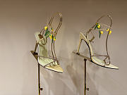 YSL | MON CHÉRI sandals in suede and rhinestones amande & yellow - 1