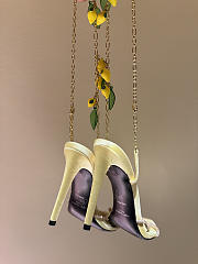YSL | MON CHÉRI sandals in suede and rhinestones amande & yellow - 6