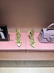 YSL | MON CHÉRI sandals in suede and rhinestones amande & yellow - 5