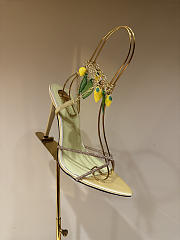 YSL | MON CHÉRI sandals in suede and rhinestones amande & yellow - 3