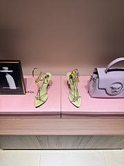 YSL | MON CHÉRI sandals in suede and rhinestones amande & yellow - 2